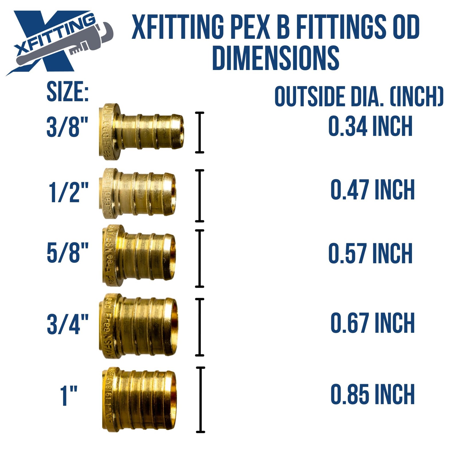 5 PCS 1x1x1 Inch Pex Tee Pex B Crimp Version 2313=5X Plumbing Fitting
