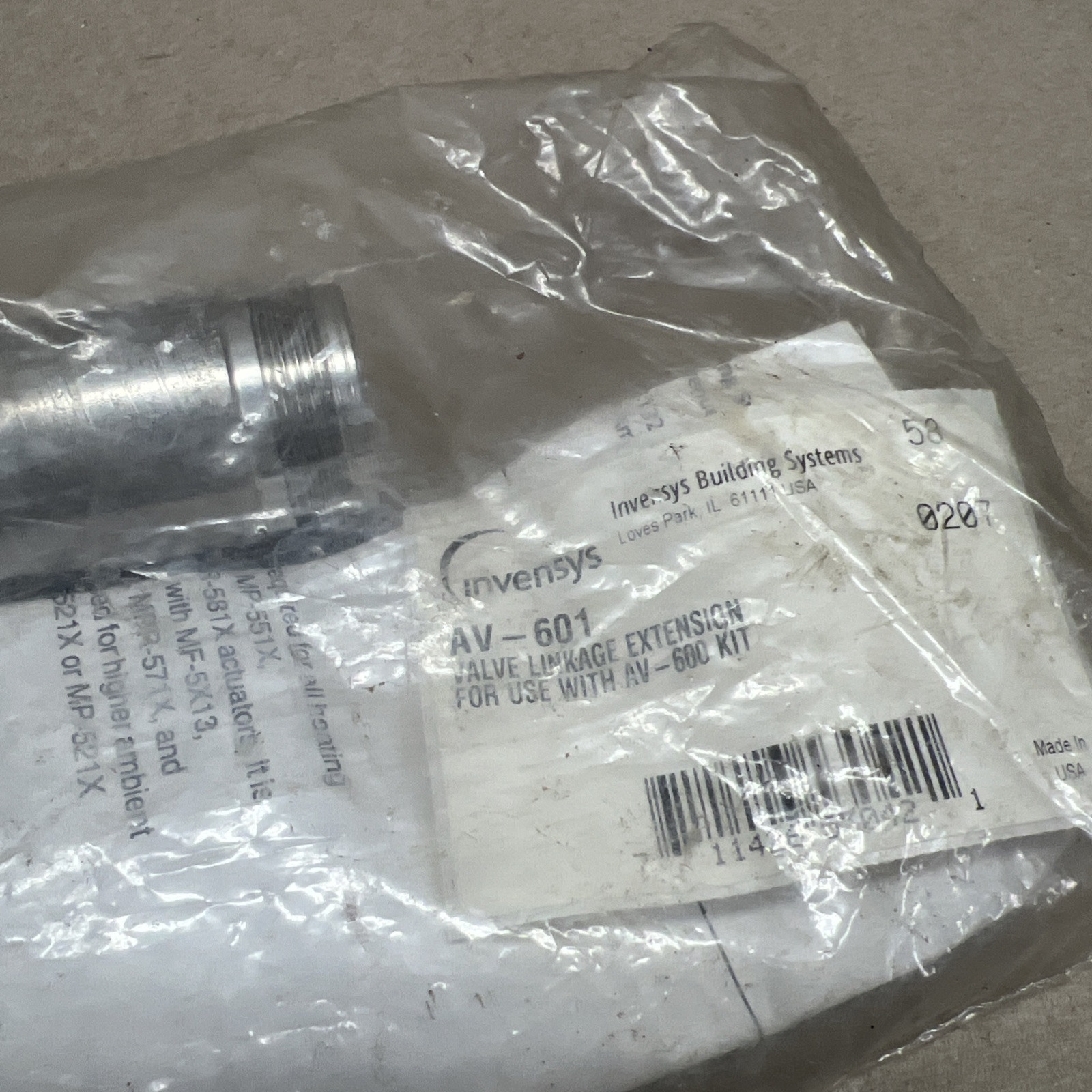 INVENSYS AV-601 VALVE LINKAGE EXTENSION