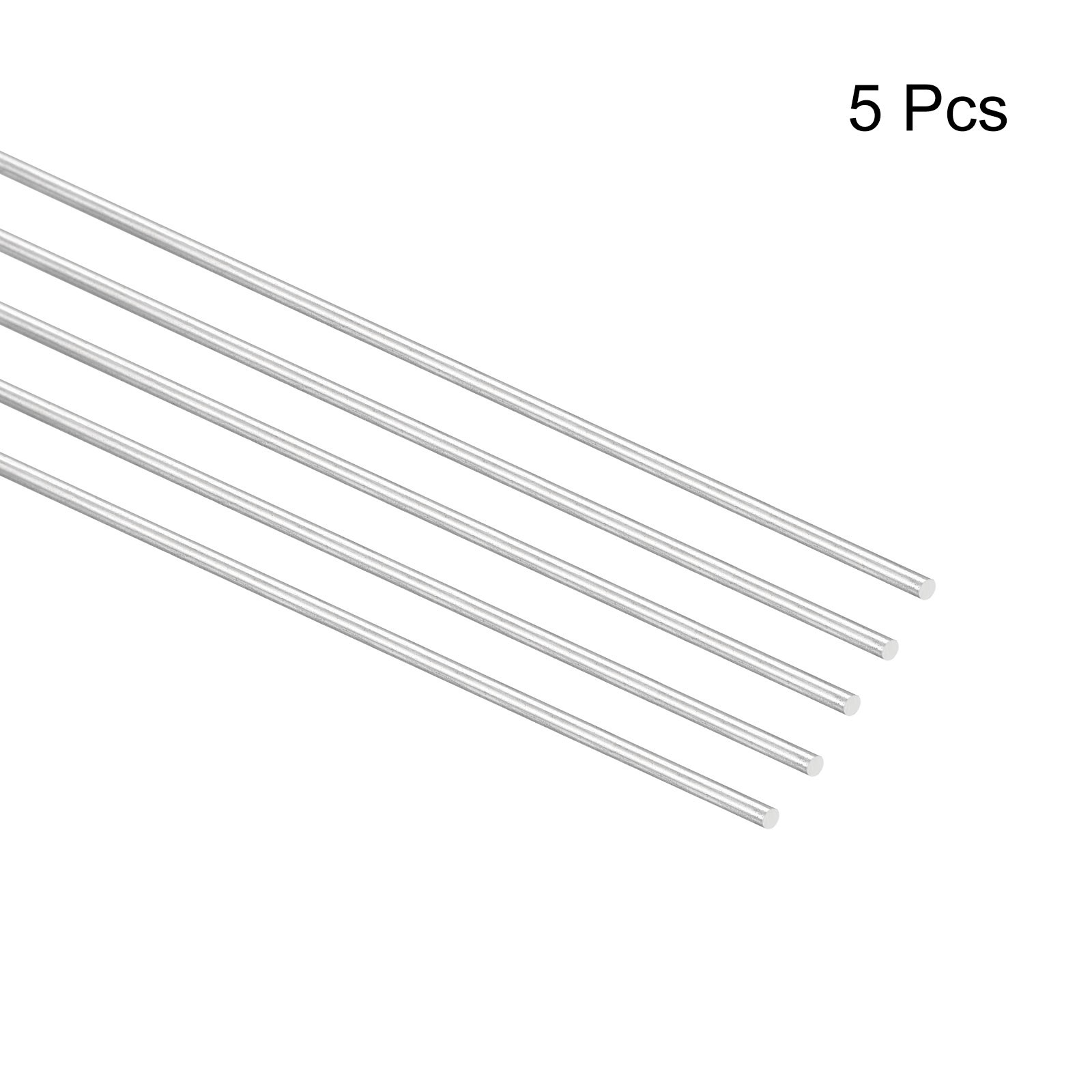 Pack of 5 304 Stainless Steel Round Rods 2mm x 450mm Solid Shaft Rods for DIY