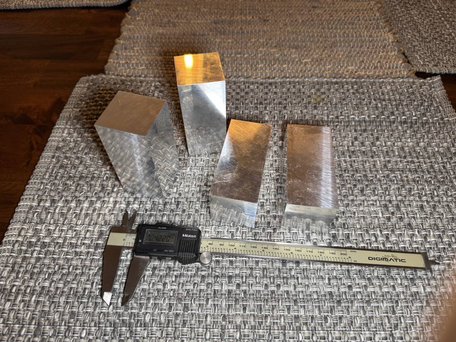 LOT Of 4 (Four) 1.700″ x 1.750” X 3.800”Aluminum Bar Plate 6061 T6 Mill Stock