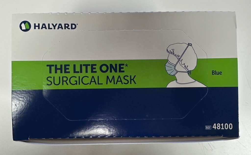Halyard The Lite One Surgical Face | 50 Count | Mask Blue | 48100
