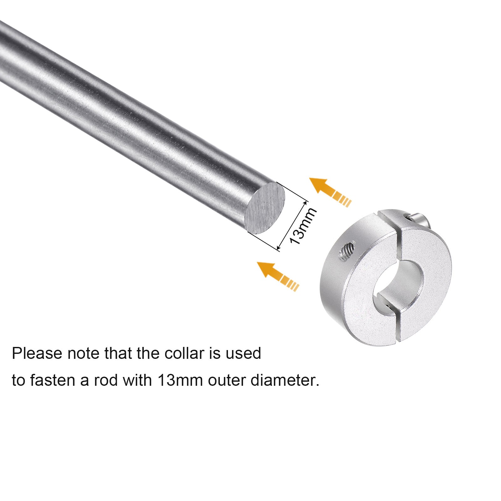 4pcs Double Split Shaft Collar 13mm Bore Clamp-On Collars, 30mm OD, 10mm Width