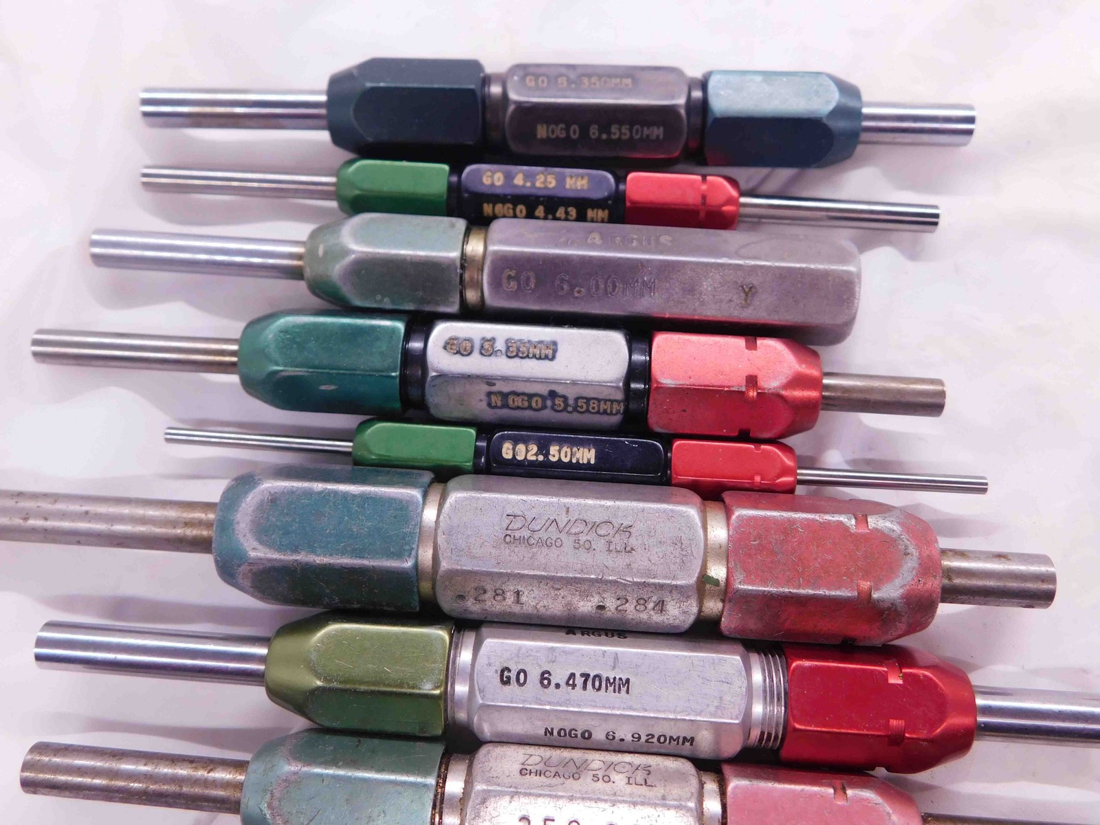 22 PC LOT OF ASSORTED PIN PLUG GAGES APROX SIZE RANGE 2.5000mm TO 8.5000mm