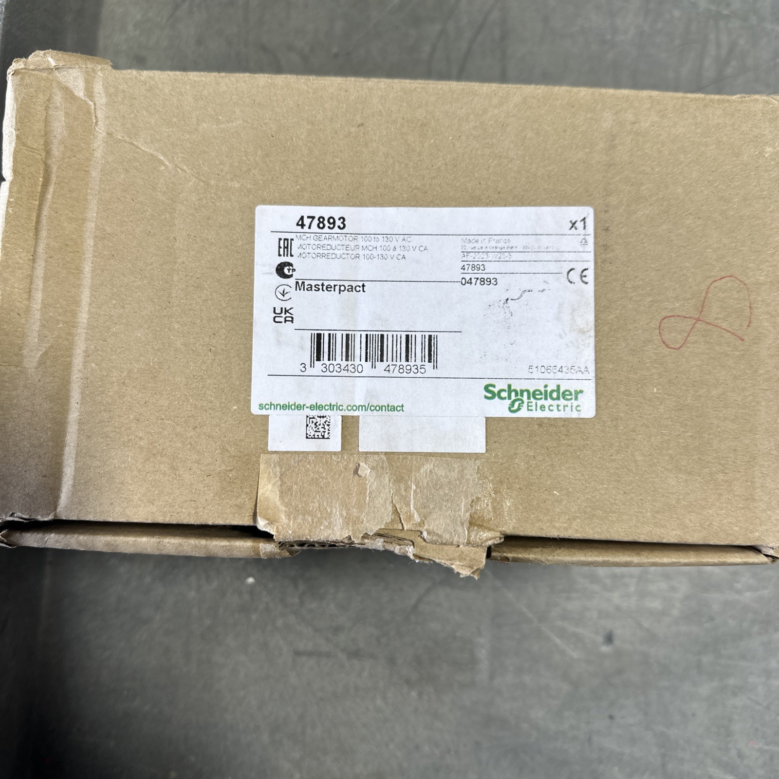 Schneider Electric 47893 NW Gear Motor New In Factory Box