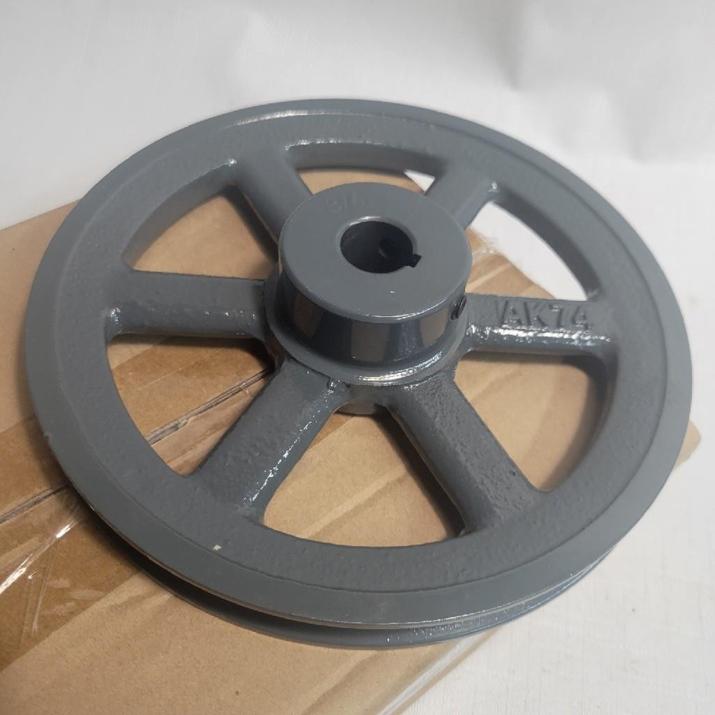 7.25″ x 3/4″ bore cast iron pulley fits 1/2″ & 3/8″ wide V belts 3L/4L AK74x3/4