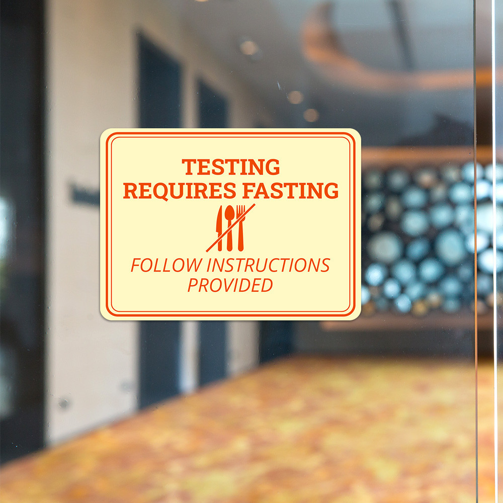 Classic Framed Plus Testing Requires Fasting – Follow Instructions Provided Sign