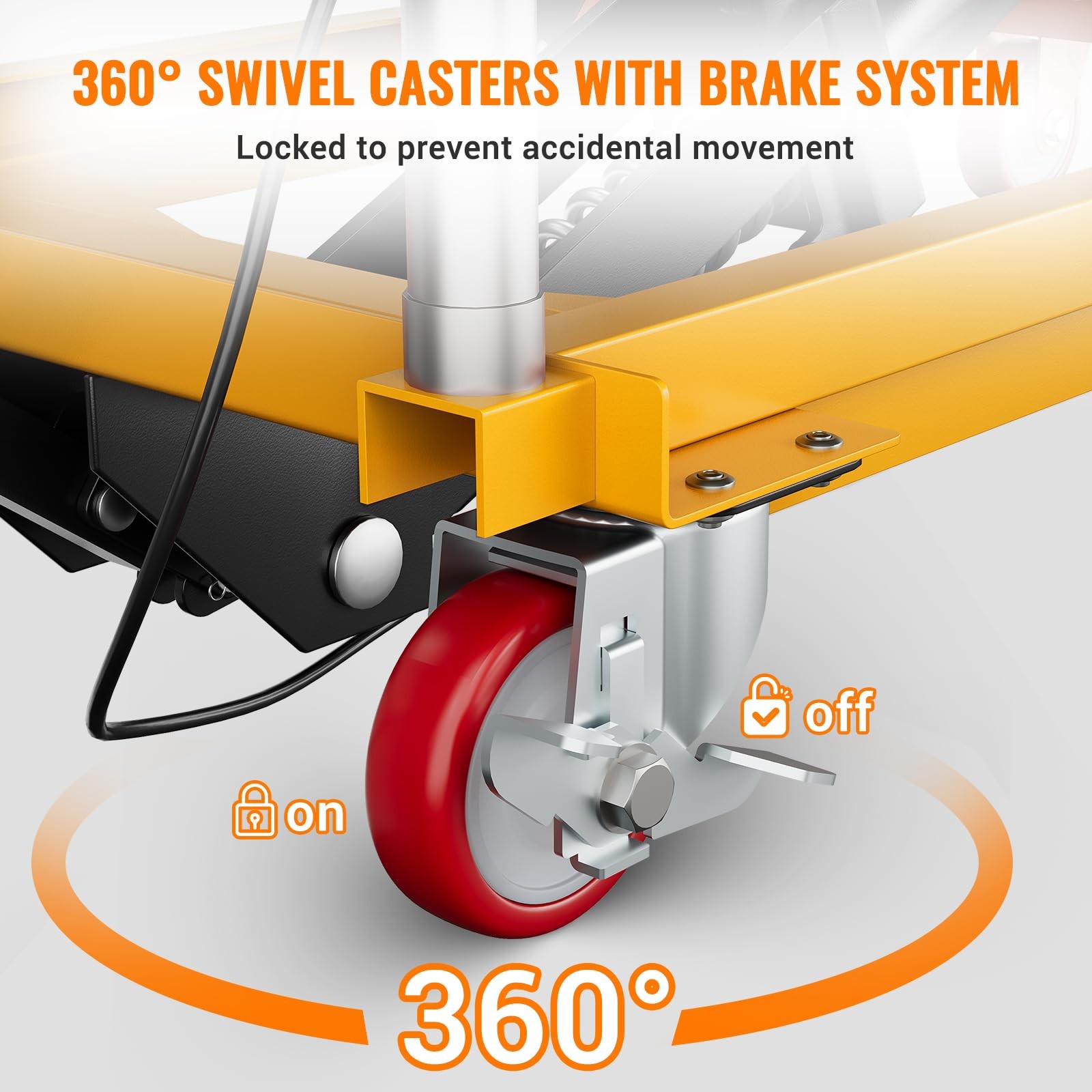 Garvee 1100Lbs Hydraulic Scissor Lift Cart 32″ Manual Lift Table w/ Wheels