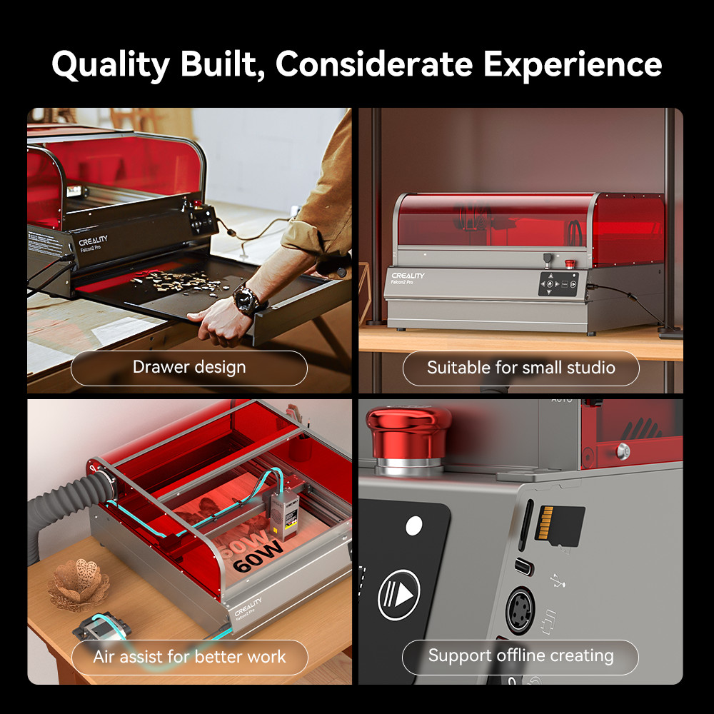 【Refurbished】Creality Falcon2 Pro 60W Laser Engraver Camera for Auto-positioning