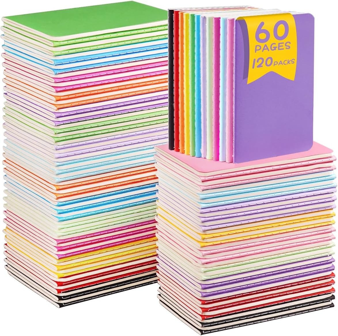 Colorful Mini Journal Notebooks 120 Pack