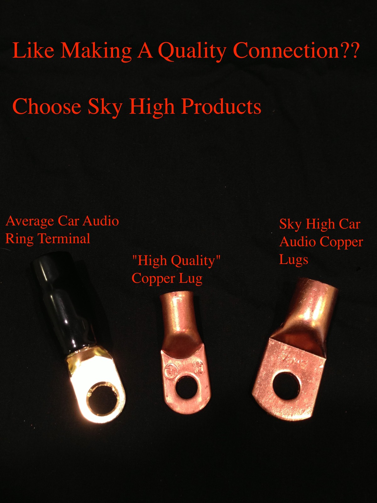 (10) 1/0 Gauge Copper Ring Terminals 3/8″ RED/BLACK Heat Shrink Tubing LUGS
