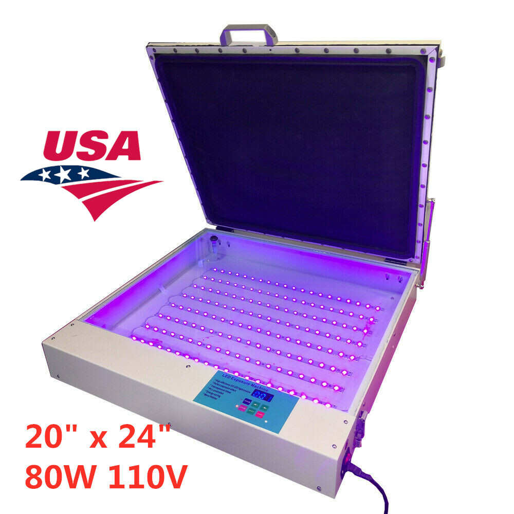 20″ x 24″ 80W Vacuum LED UV Exposure Unit Precise Silk Screen Printing