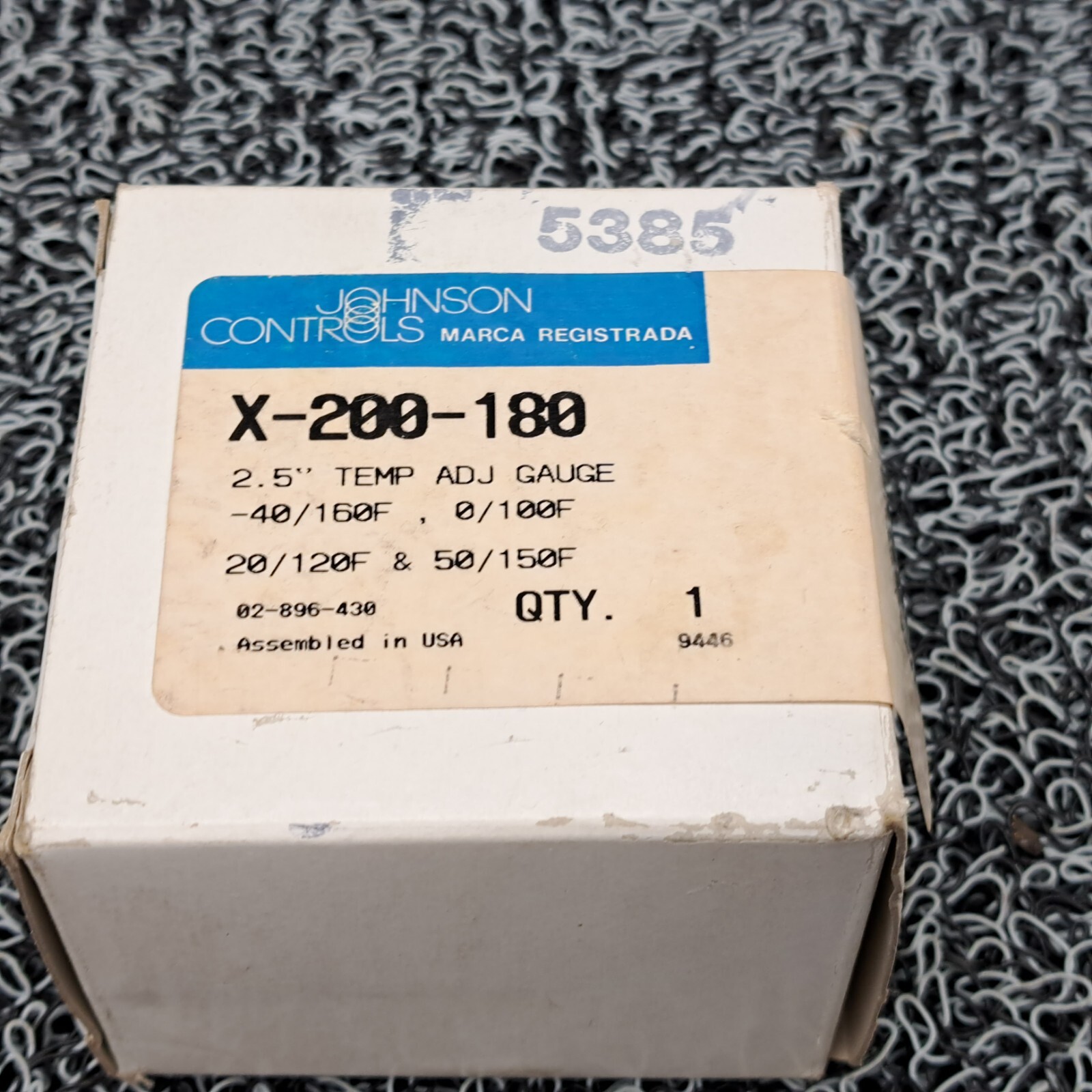 Johnson Controls X-200-180 Temperature Gauge, 2.5″, -40/160F, 0/100F