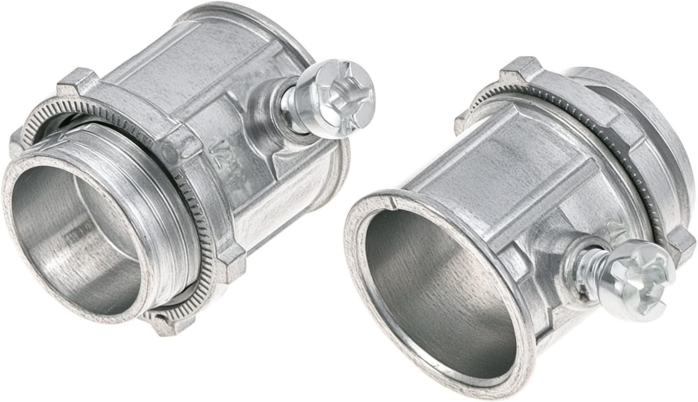 EMT Set Screw Connectors, 1/2″ Zinc Die Cast, 25 Pcs Electrical Conduit Fitting,