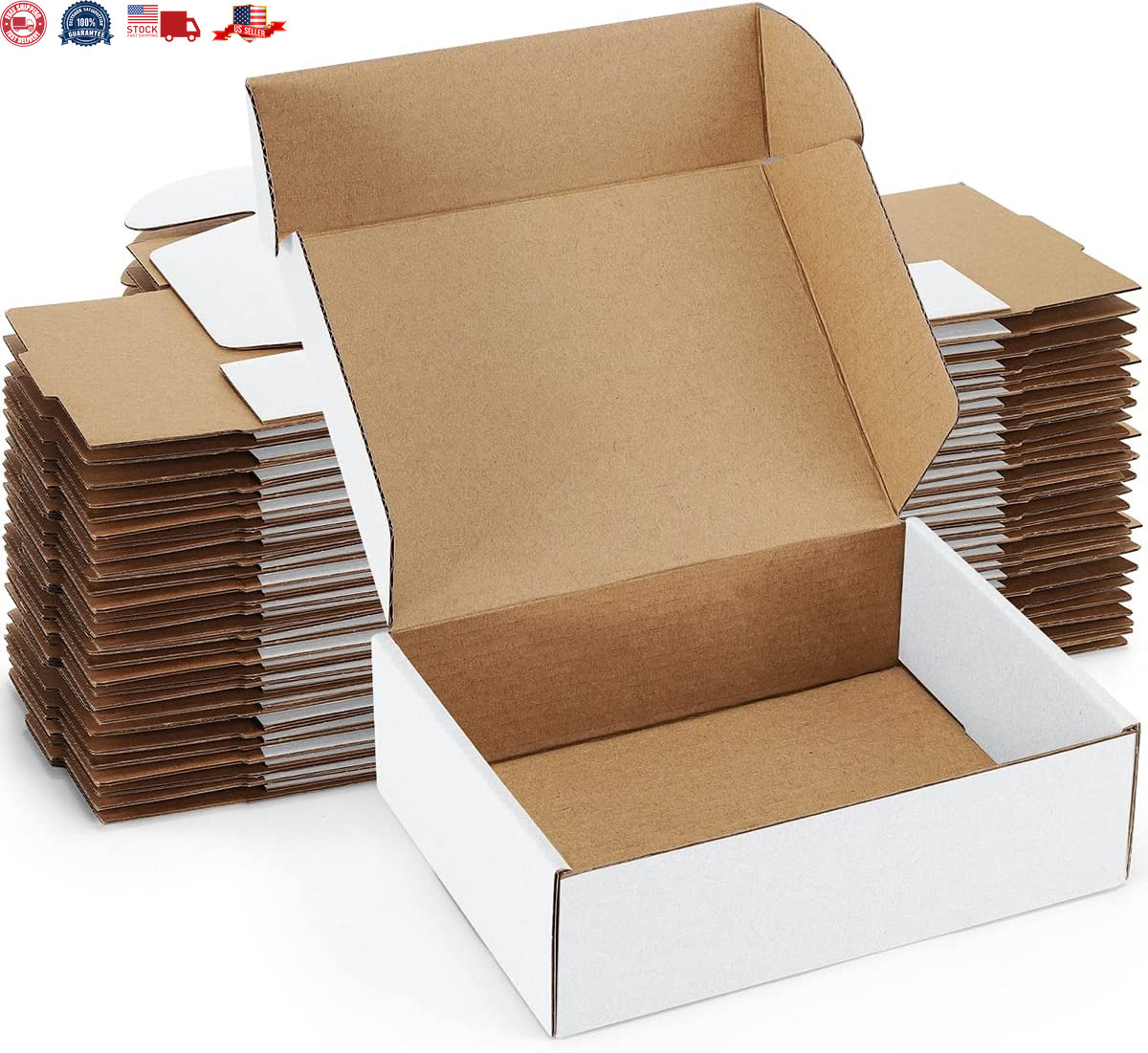 Shipping Boxes 7X5X2 Inches White Small Mailing Boxes 25 Pack Cardboard Corrugat