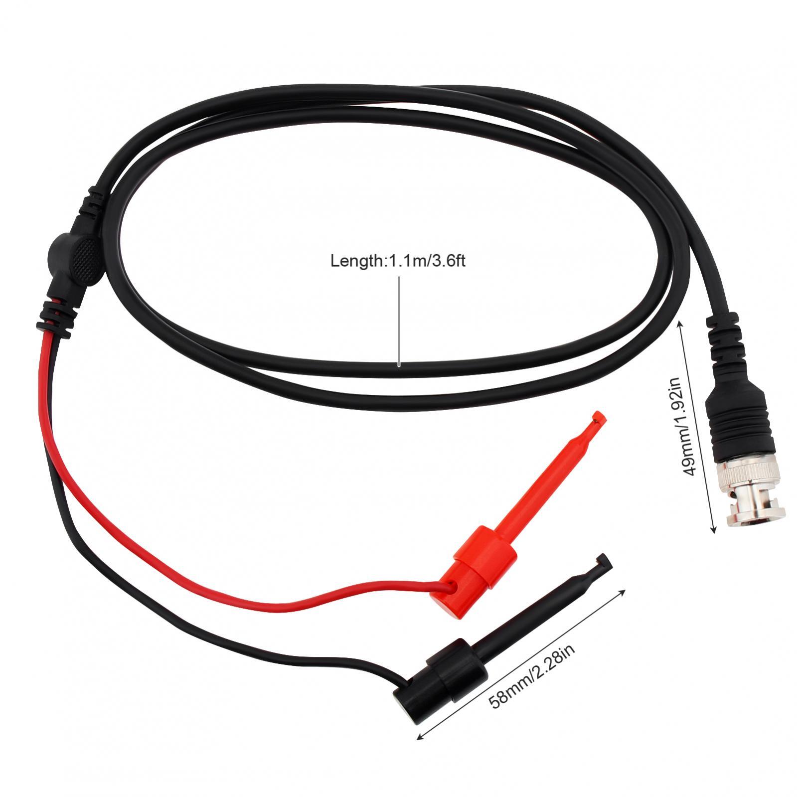 2 Pack BNC Male Plug Q9 to Dual Alligator Clip Test Leads Probe Coaxial Cable