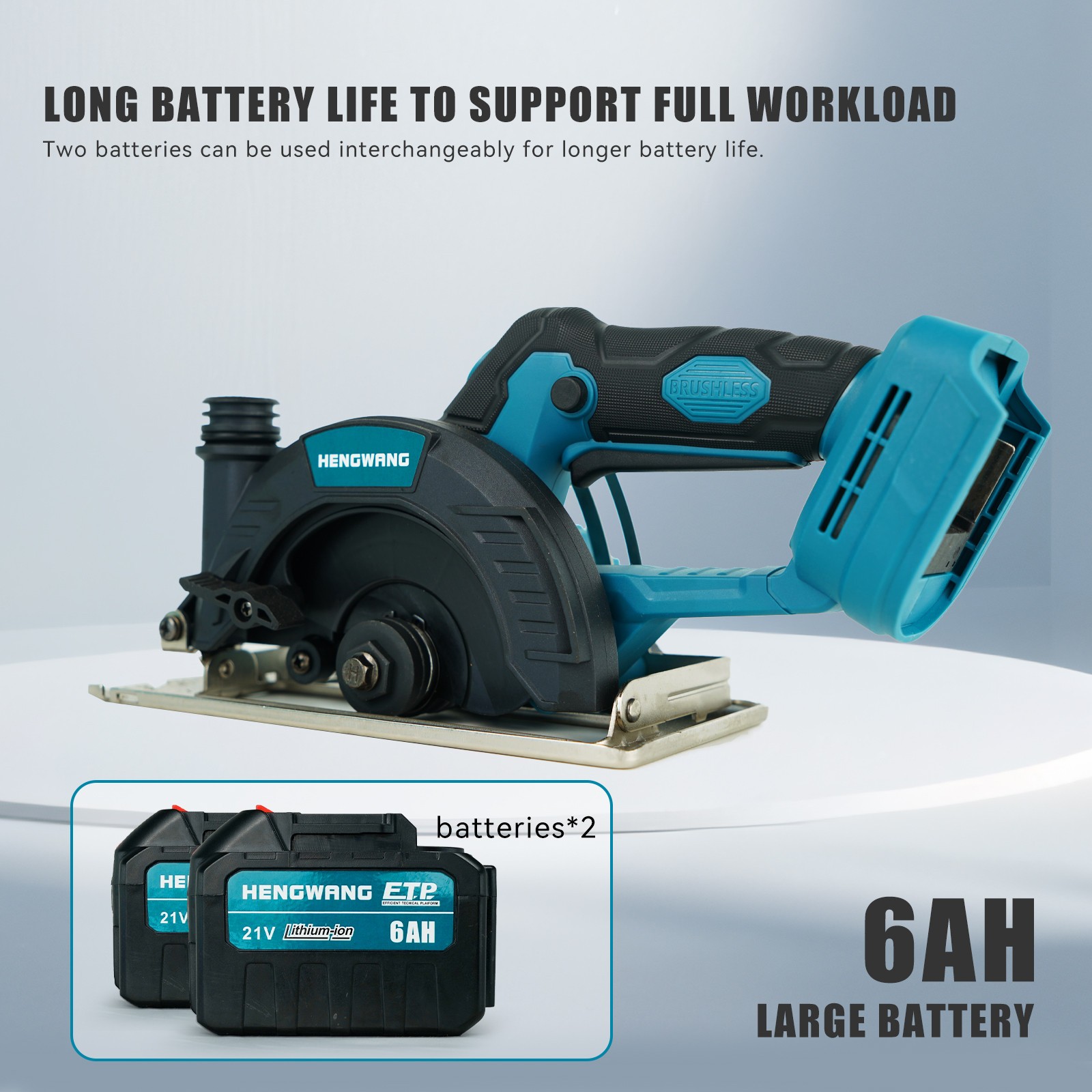 21V 6-1/2 inch Cordless Circular Saw with Two Batteries Two saw blades brand new