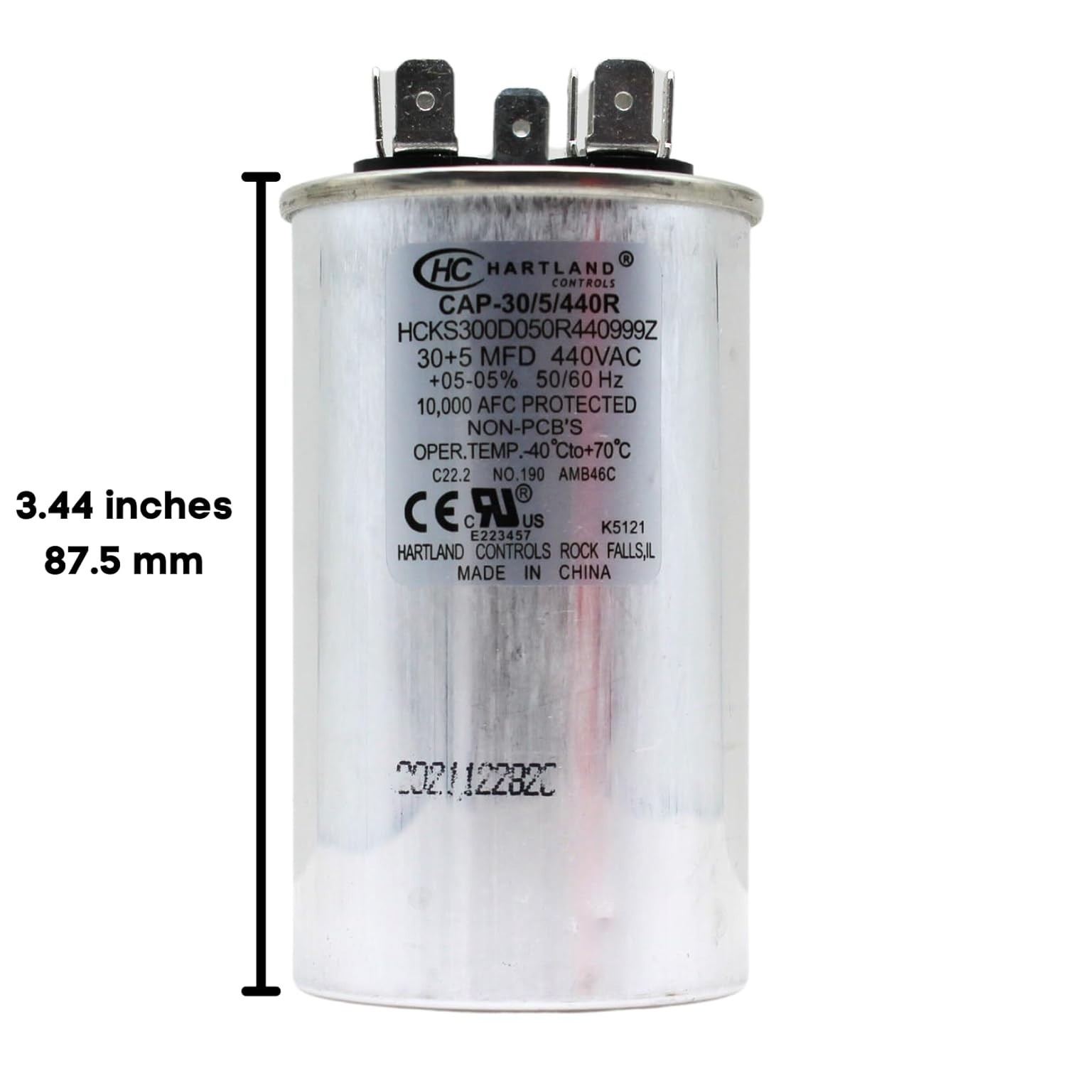 30/5 uF 30+5 MFD 370V/440V Dual Run Start Round AC Capacitor for Heat Pump
