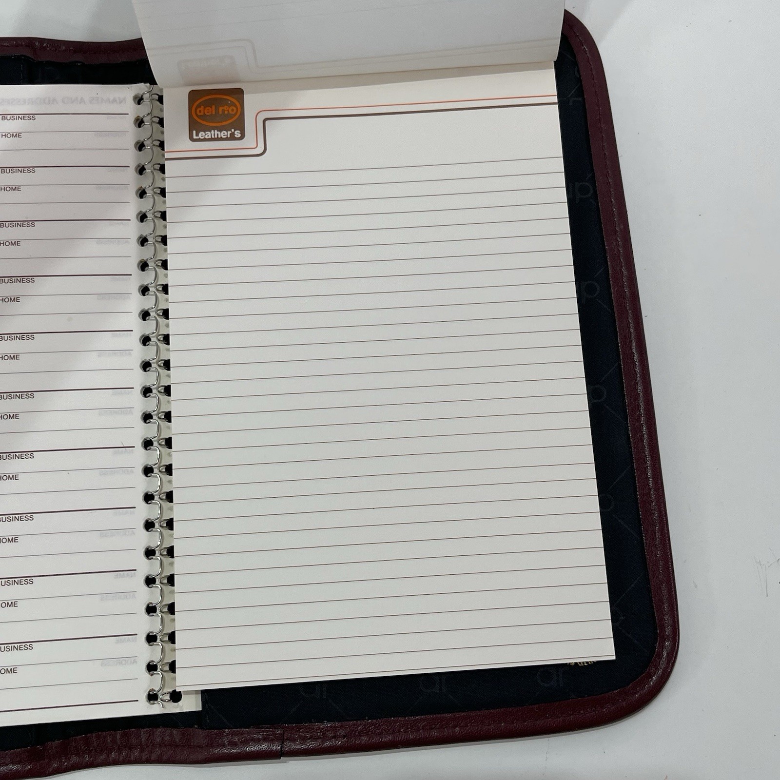 Vintage Del Rio Leathers Planner Organizer Burgundy Leather Notepad 10×6»
