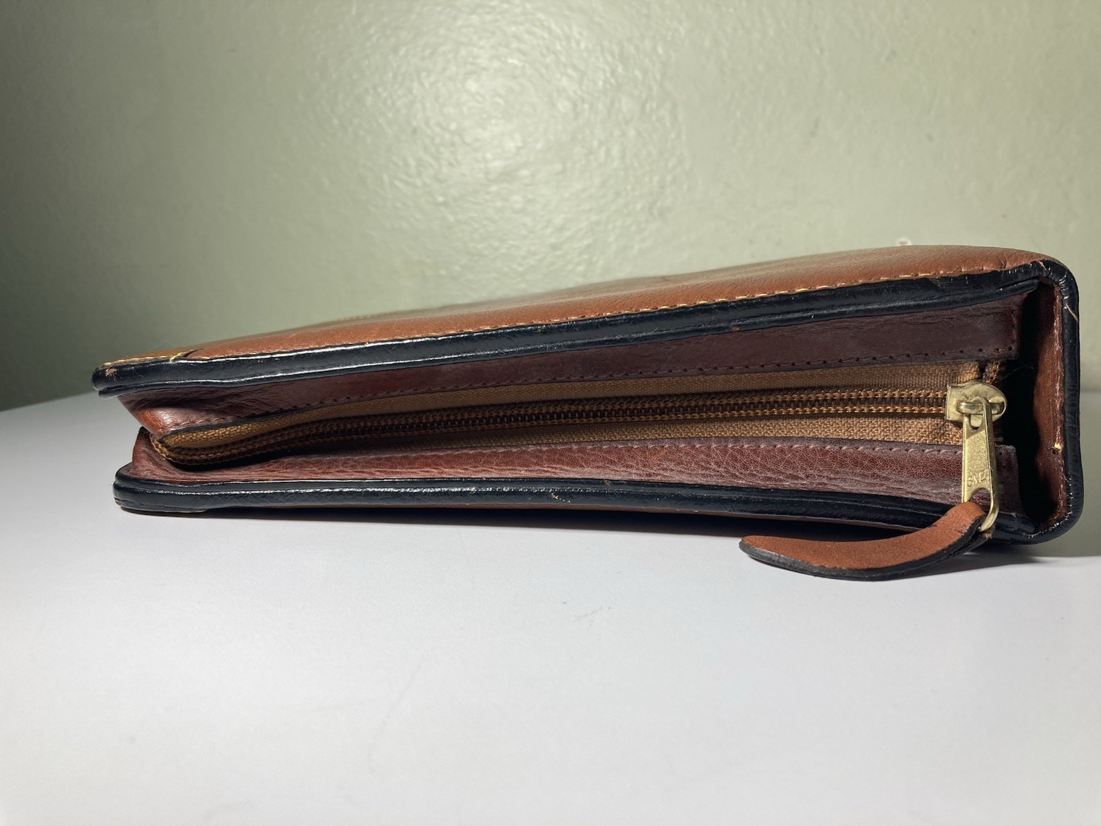 Vtg Franklin Quest Classic Zip Planner 7 R Binder Genuine 1/2 Deer Skin Leather