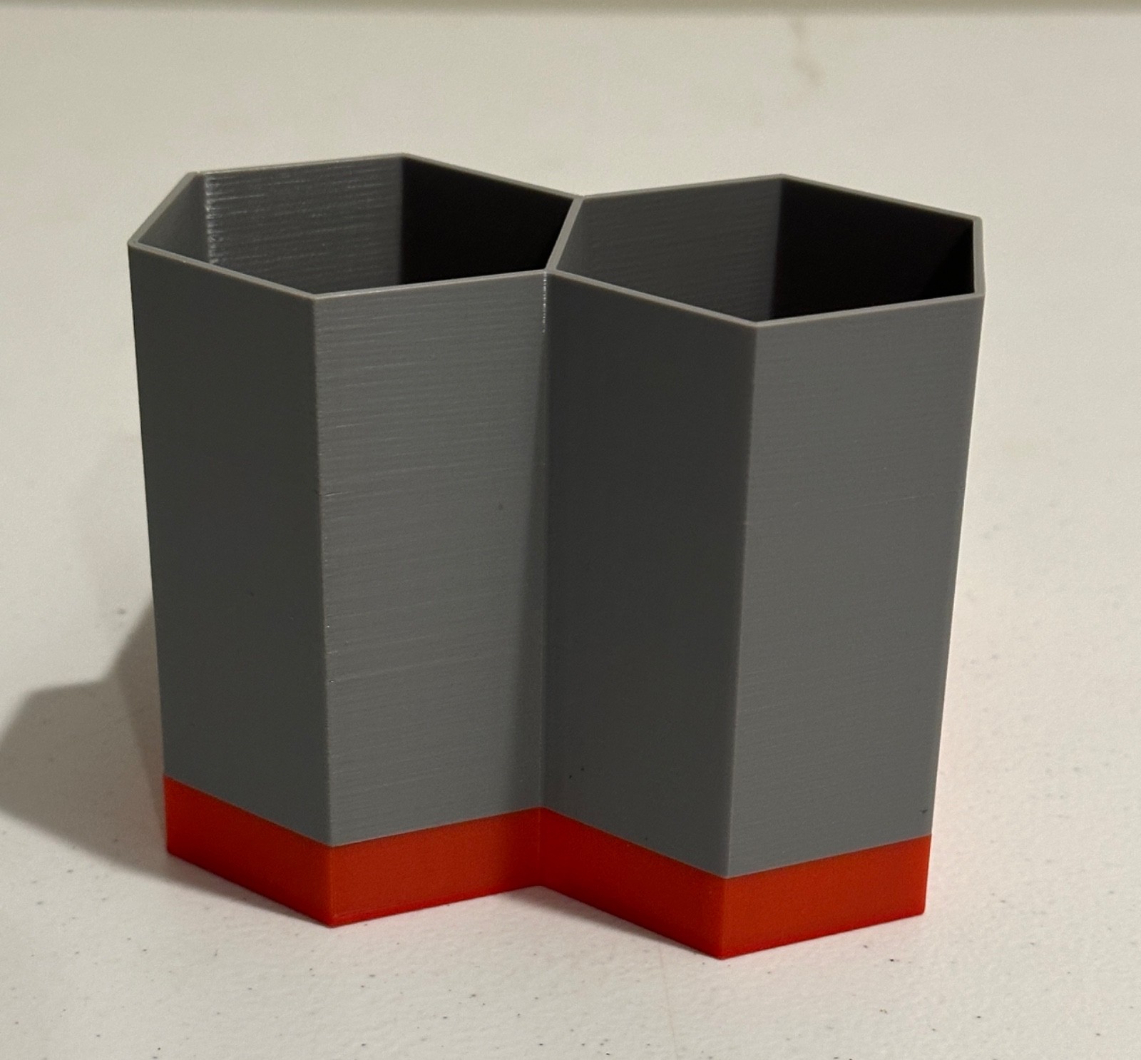 Two Tone Geometric Organizer for Office, Workshop, Kitchen, Sewing Room-Gray/Red