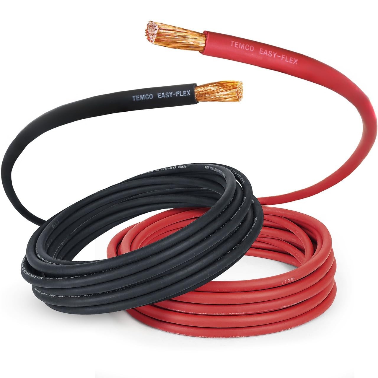 Flexible Pure Copper Welding Cable – 20 Ft Black + 20 Ft Red