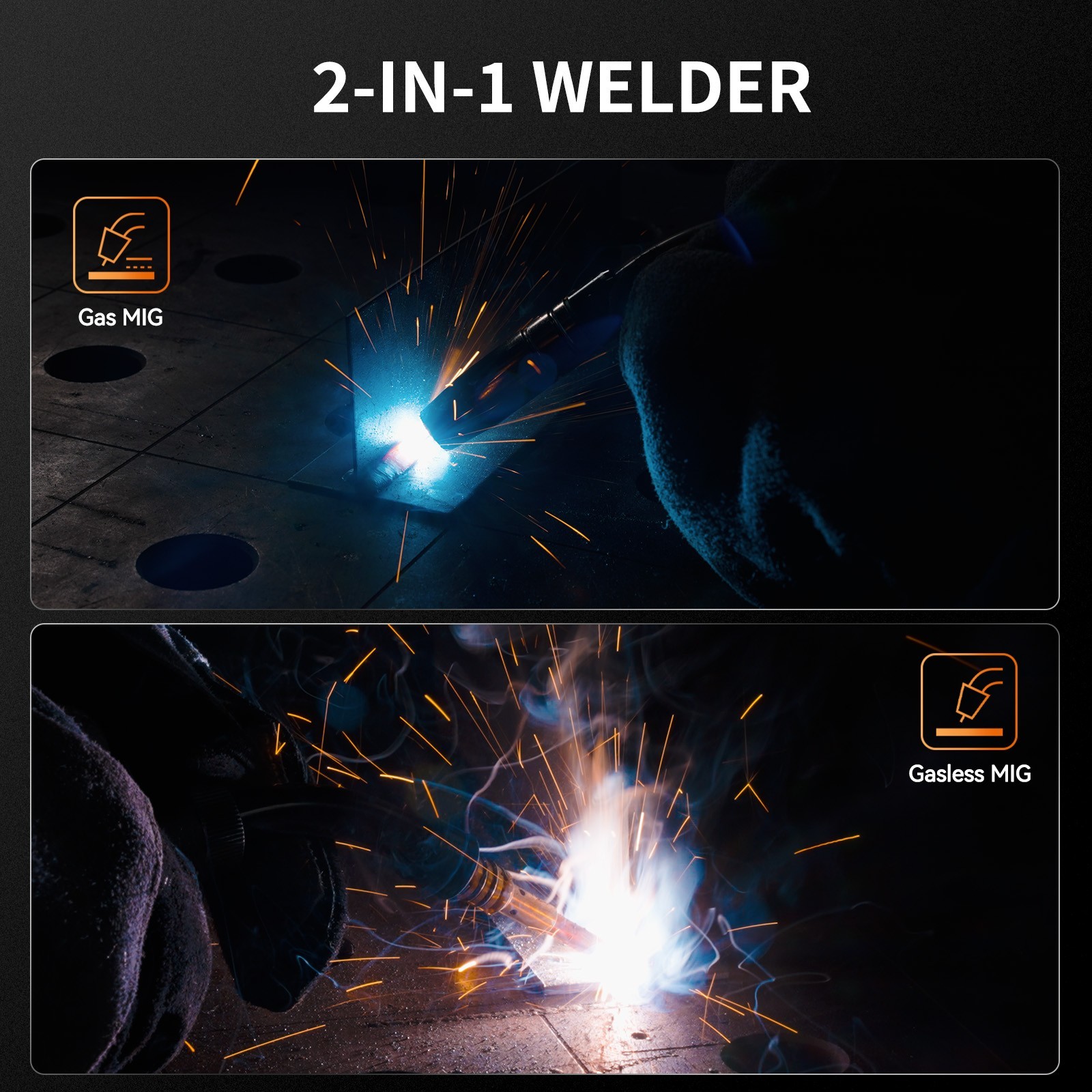 JASIC Welder MIG100 2IN1 Gas/Gasless MIG Welding Machine 110V Portable w/Synergy