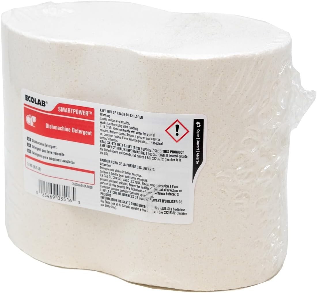 4 Each EcoLab SMARTPOWER Dishmachine Detergent, 6101201, 6.5 LB. | 4/Case
