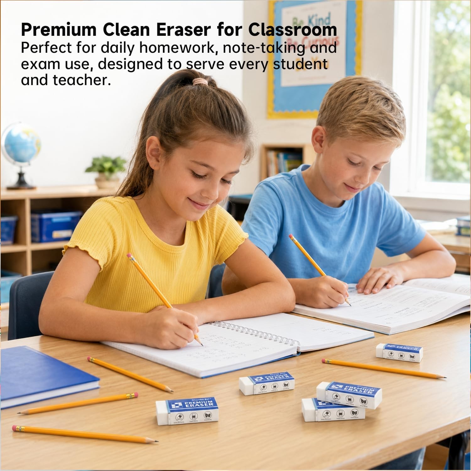 144 Pack Premium White Erasers – Bulk Classroom Set for Kids & Teachers Supplies