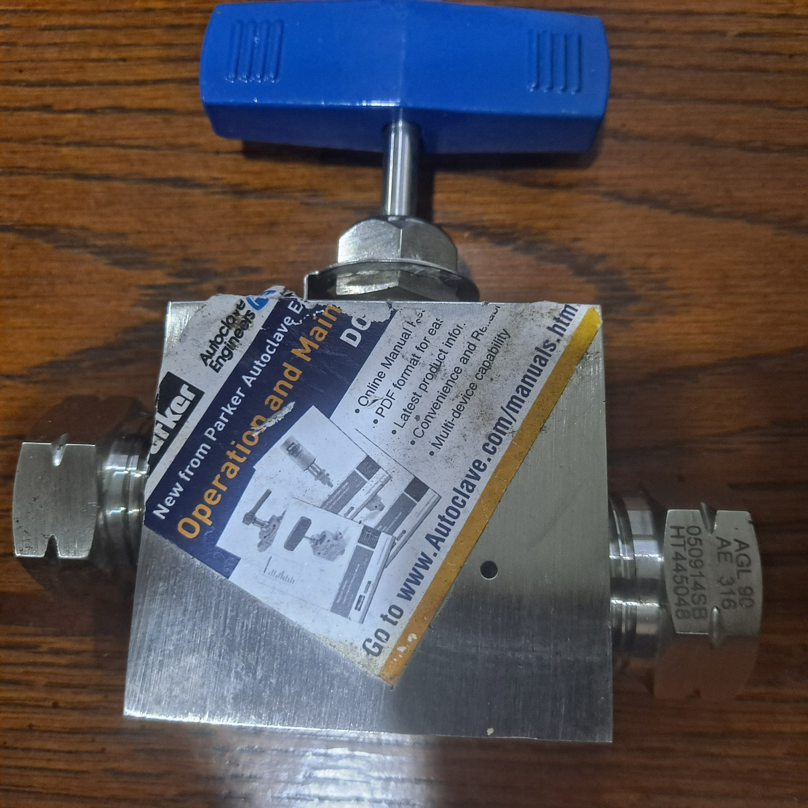 Parker Autoclave Engineers 30VM9071 Needle Valve 316SS MAWP 30,000 PSI @ RT
