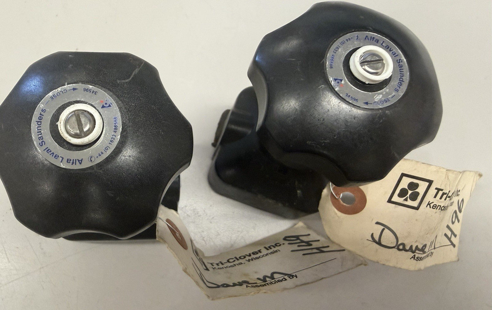 Alfa Laval Saunders – DN-15 Diaphragm Valve, Hand Actuators – LOT OF (2) – NEW