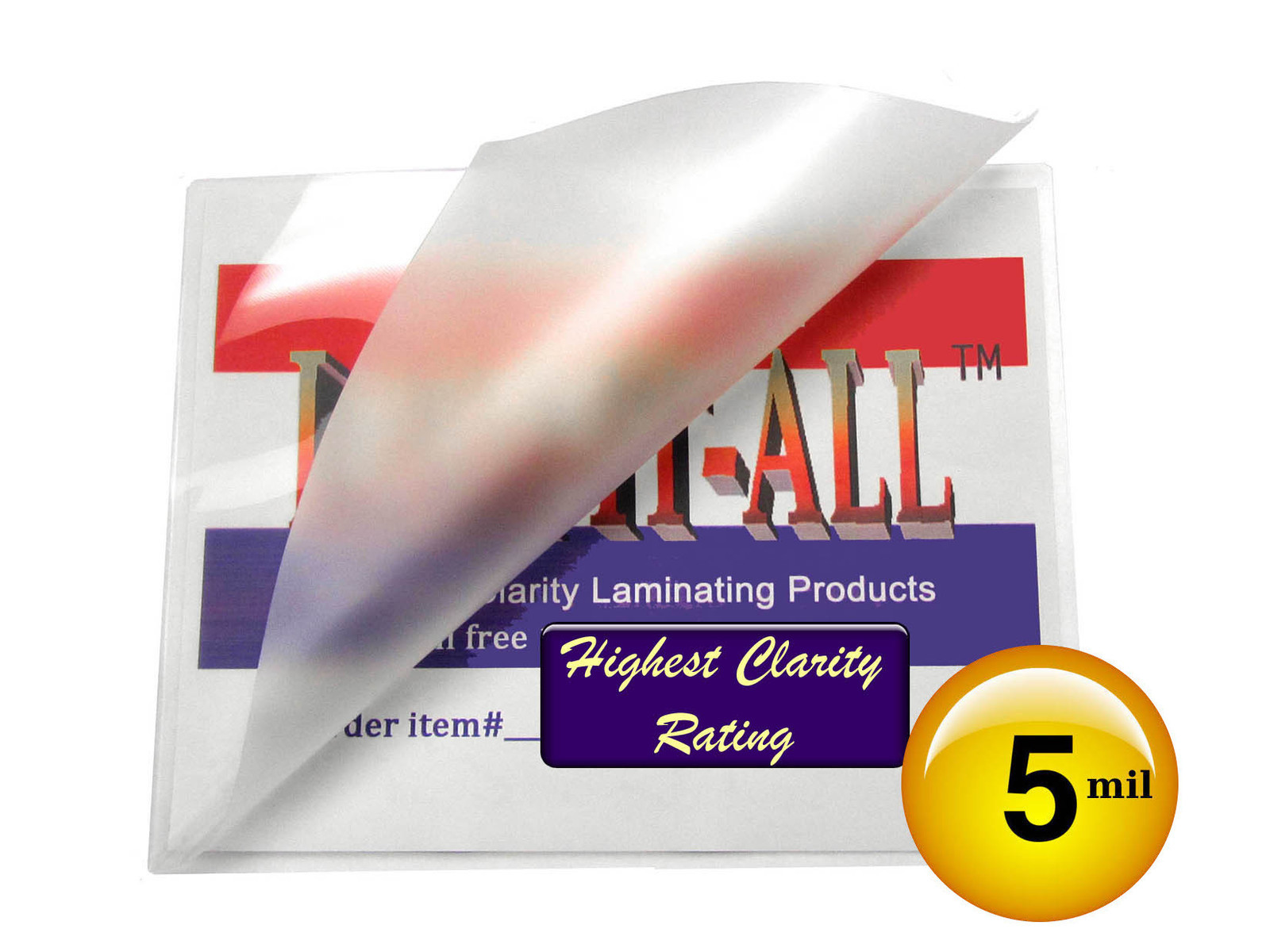 LAM-IT-ALL School ID Cards Hot Laminating Pouches 5 Mil 2-1/2 x 3-5/8 (25/pack)