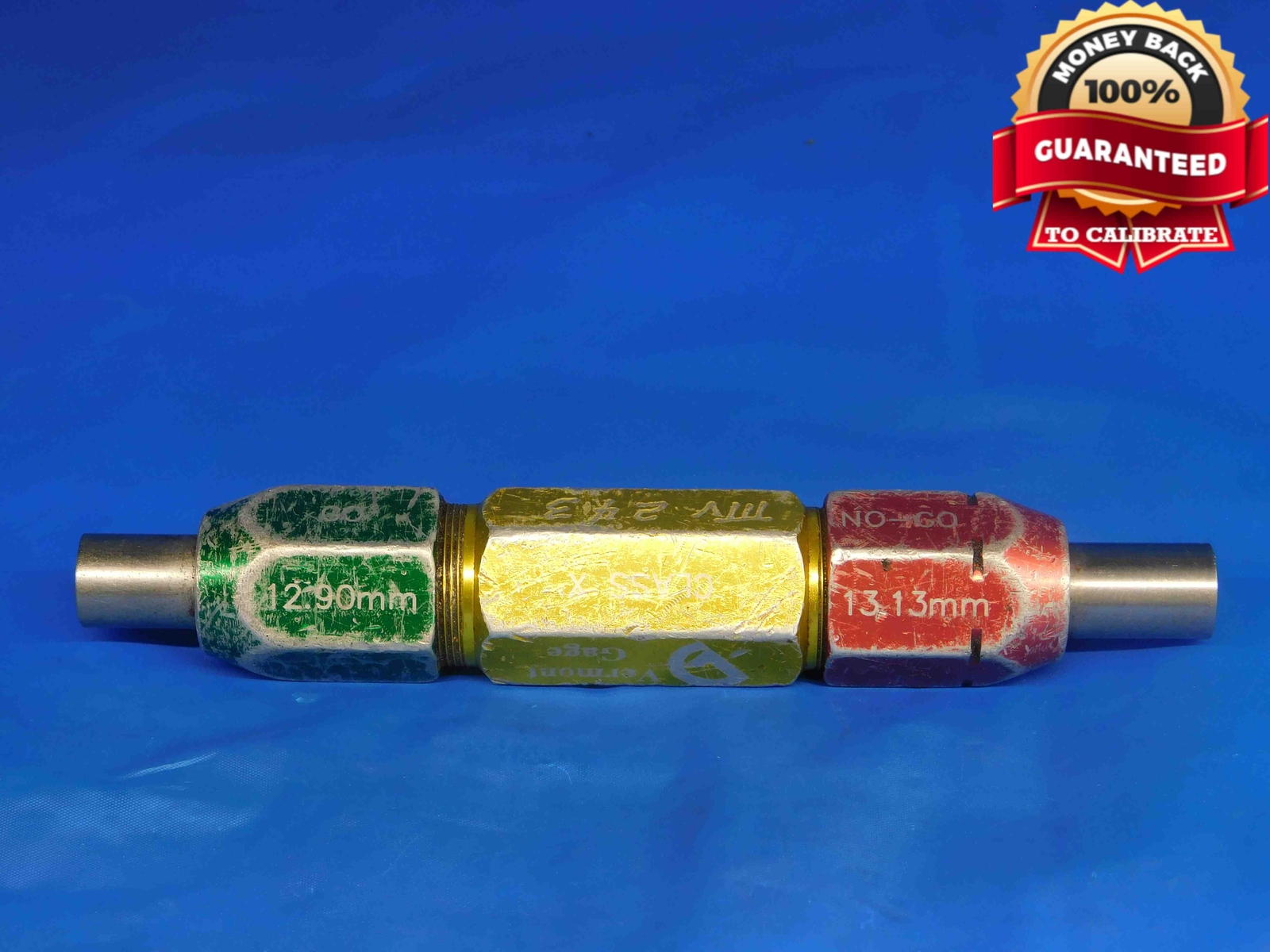 12.900 & 13.130 CL X mm PIN PLUG GAGE GO NO GO 13.000 -.100 13 .5079 12.90 13.13