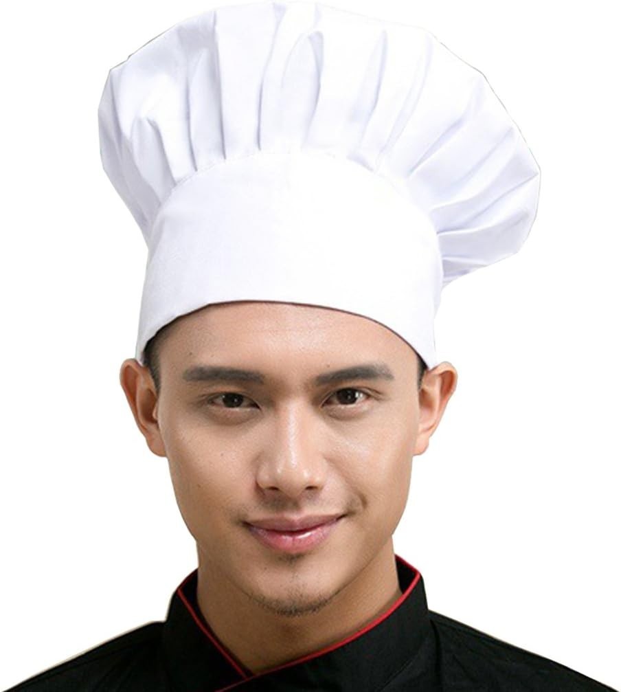Chef Hat Set of 6 PCS Pack Adult Adjustable Elastic Baker Kitchen Cooking Che…
