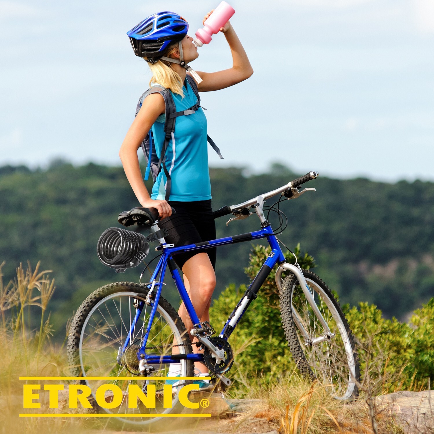 2-Pack ETRONIC 6 ft. Bike Lock Cable, Resettable Combo, Anti-Theft Security, BK