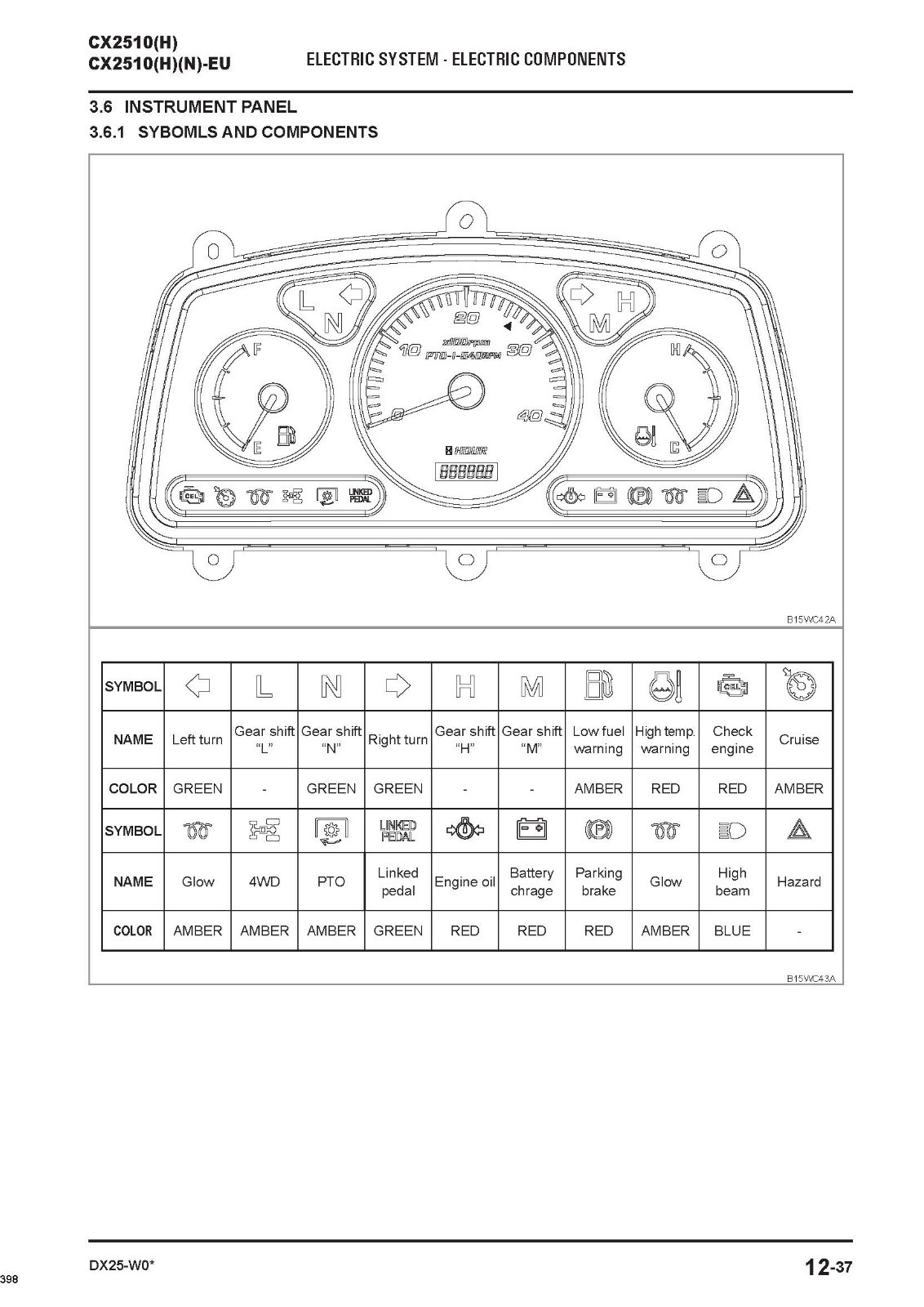 2510 Tractors Workshop Technical Repair Manual Fits Kioti CX2510-H CX2510-H N