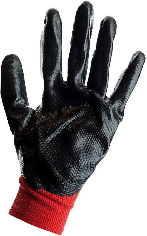 Nitrile Work Gloves, Abrasion Resistant, OSFM (12 Pairs)