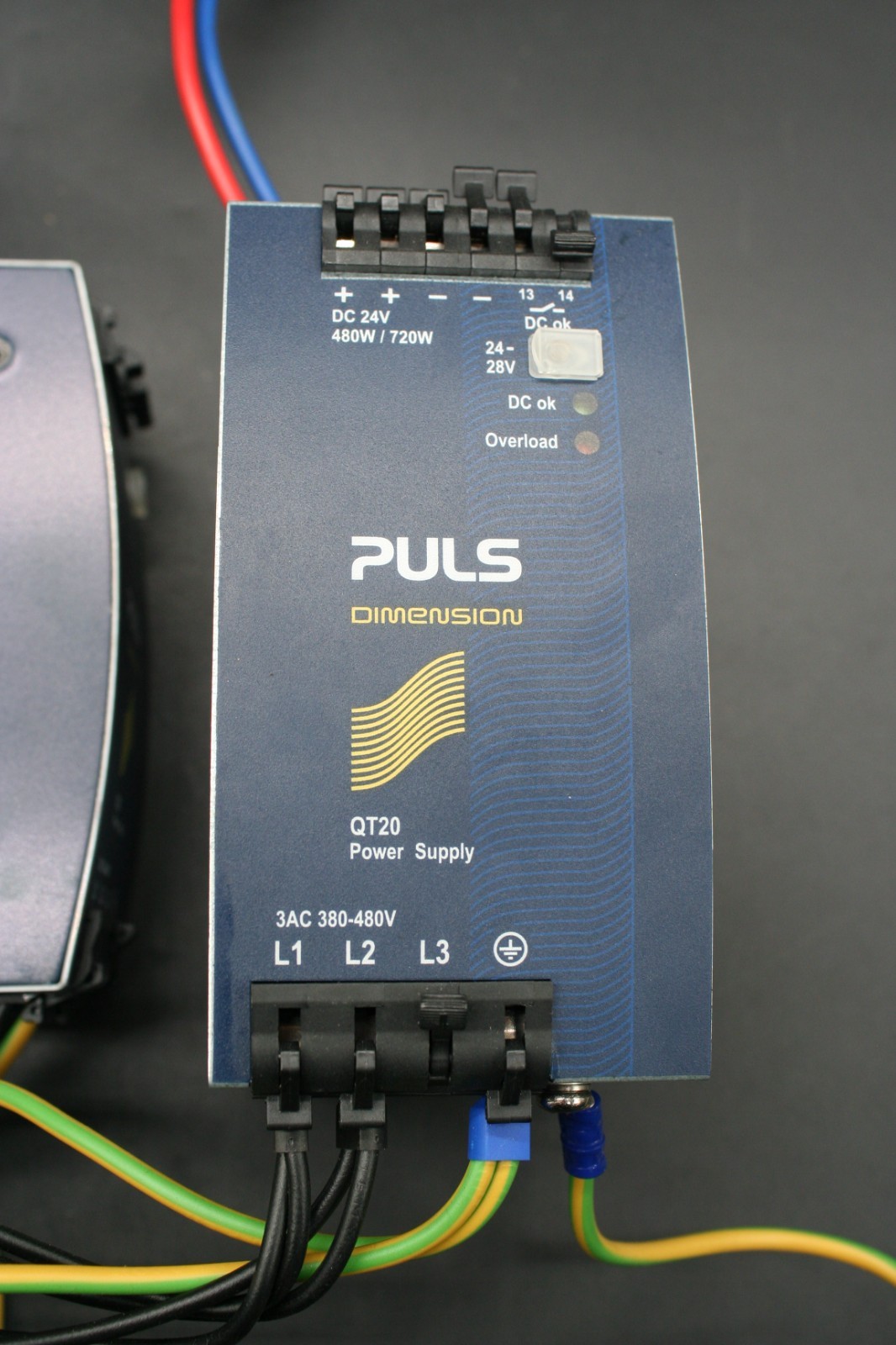 Two (2) PULS QT20.241 Power Supplies with Housing Unit and Cables 480 W Output