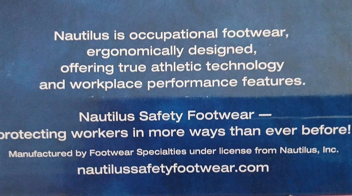 Nautilus Safety Footwear Slip-On ESD N1621 Women’s Steel Toe Work Shoes sz