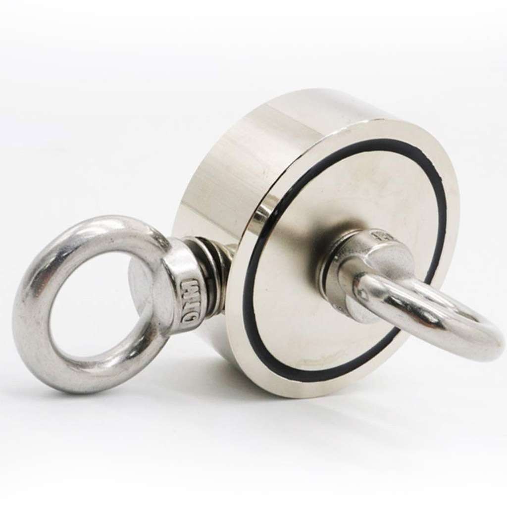 Dual Sided Neodymium Fishing Magnet Retrieval Magnet Stainless Steel Eye Bolts