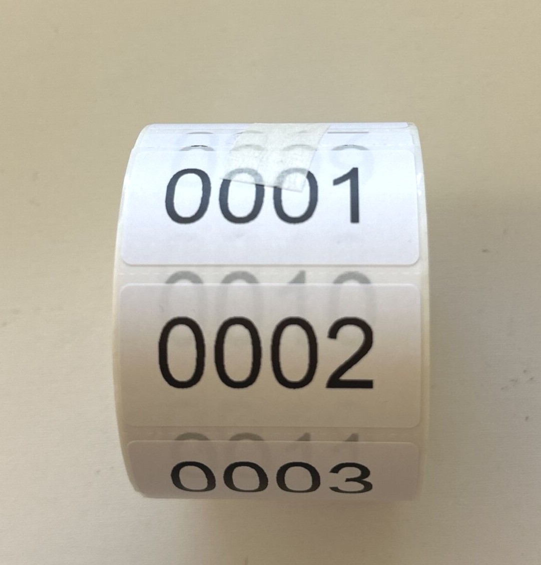 5000 Labels Consecutive Number Inventory Stickers Labels 2″ x 1″ Customize