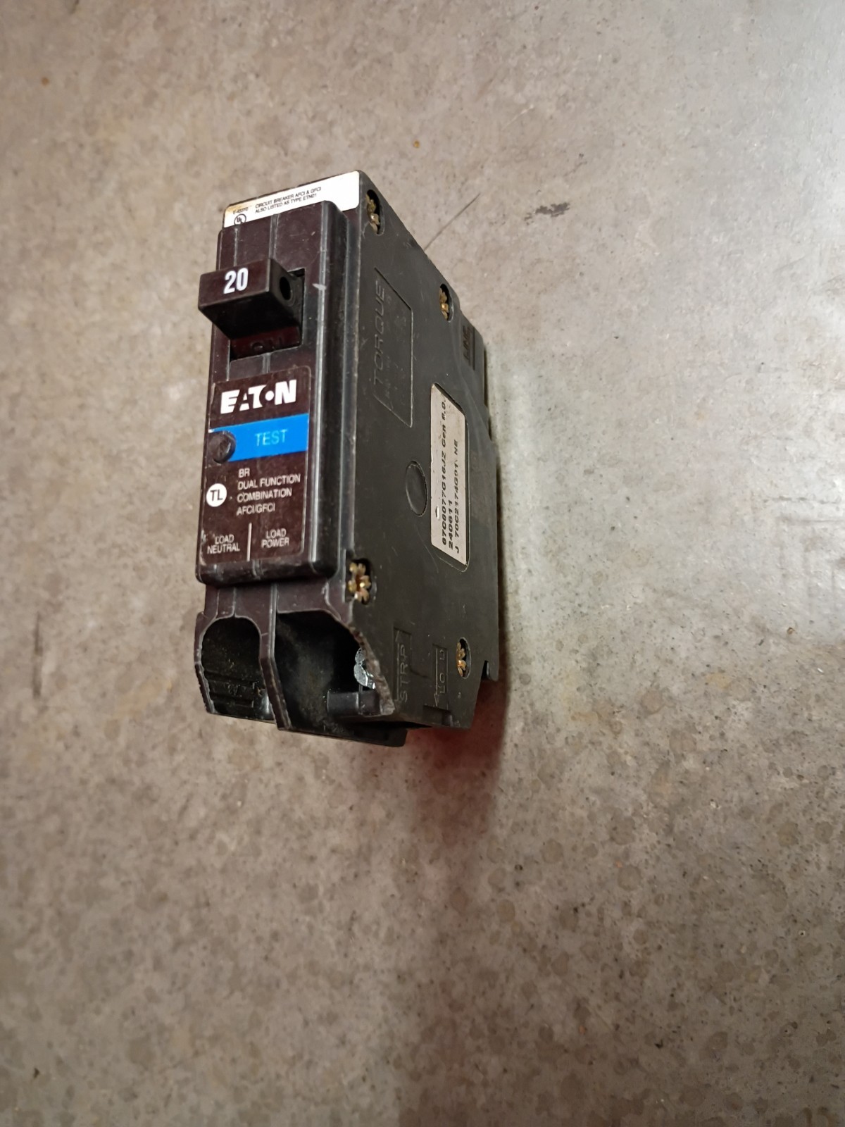 Eaton BRP120DF 120 20A 1-Pole Dual Function Circuit Breaker AFCI/GFCI READ DES.