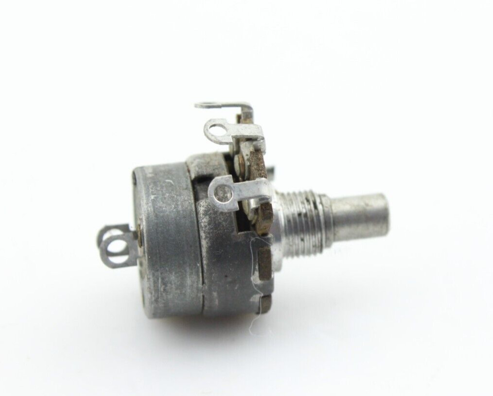 Vintage 1955 Stackpole 1M Ohm Audio Taper Potentiometer Switched RF Shield Cup