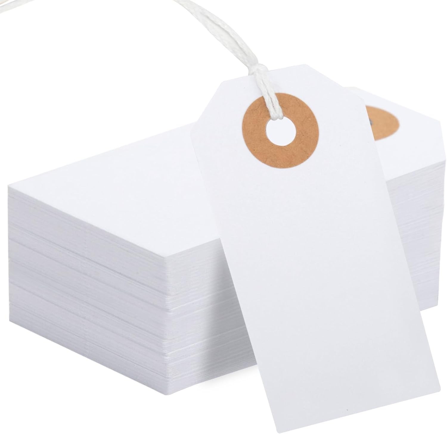 150PCS Blank Shipping Tag, 2 3/4 x 1 3/8 inches Manila Label Tags with String