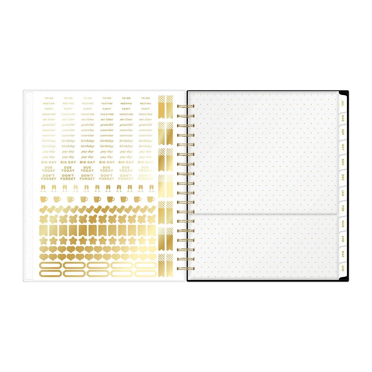 Day Designer 8″x10″2026-2027 Planner Rugby Stripe Black Frosted 27 Daily/Monthly