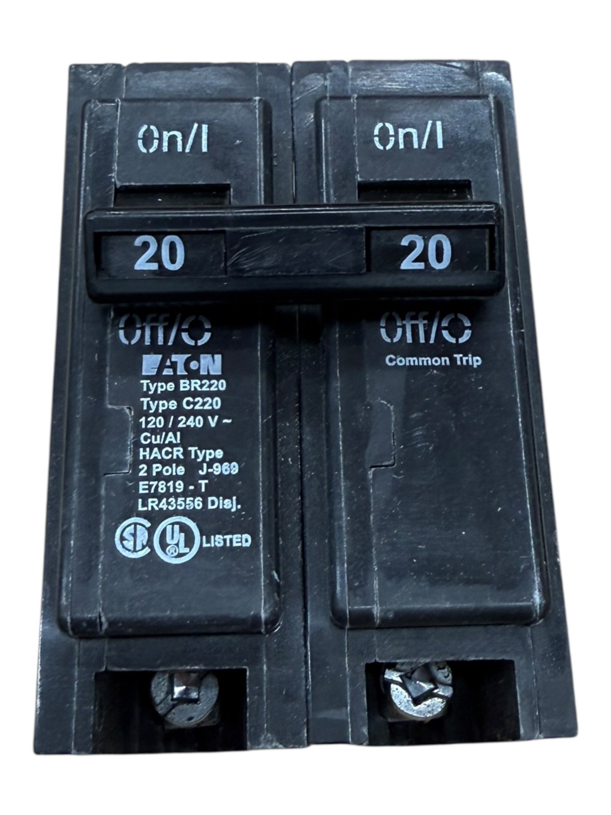Eaton BR220 20 Amp 2-Pole Type BR Circuit Breaker 120/240V Double Pole