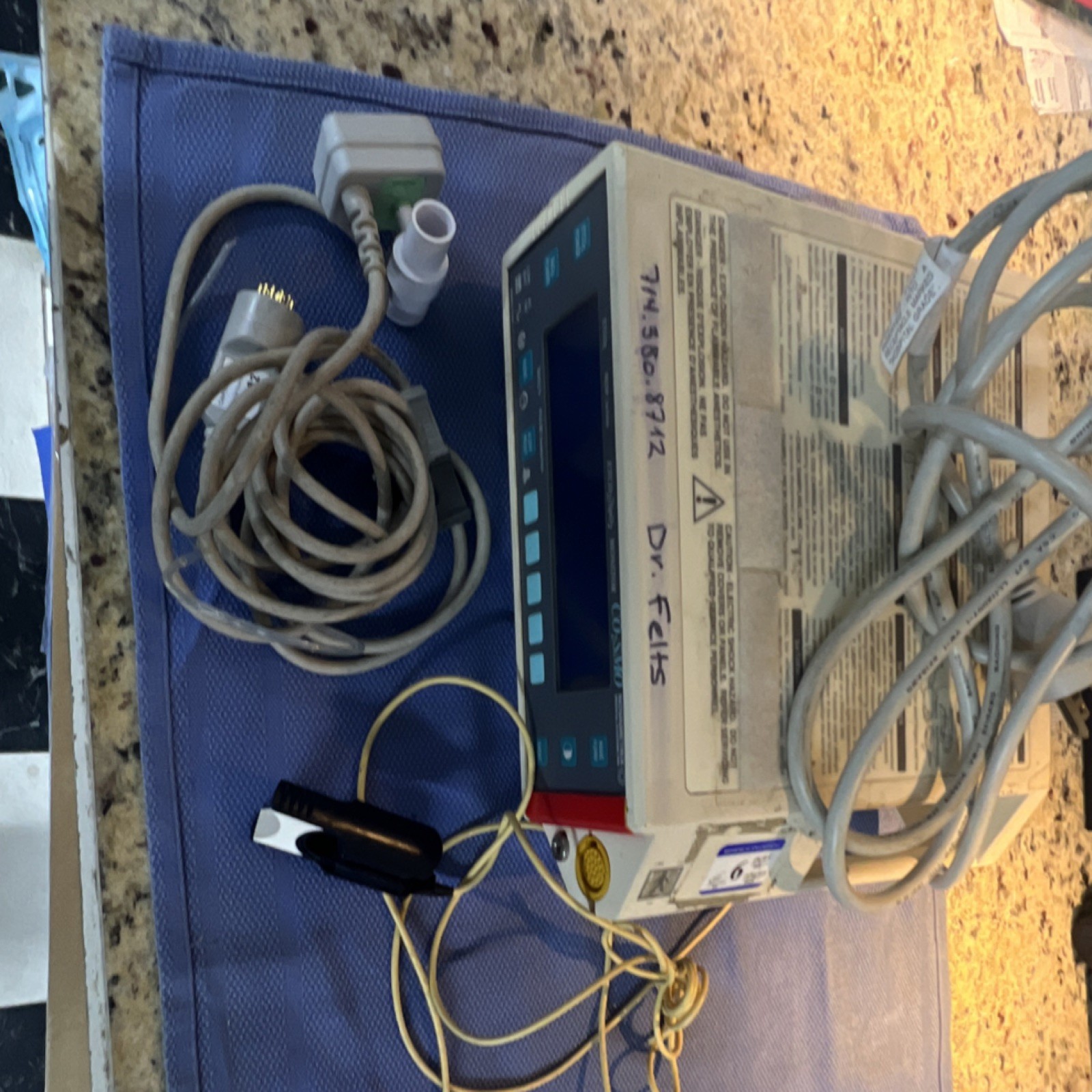 Novametrix CO2SMO 7100 ETCO2 SpO2 Respiration Monitor Battery Operated Printer