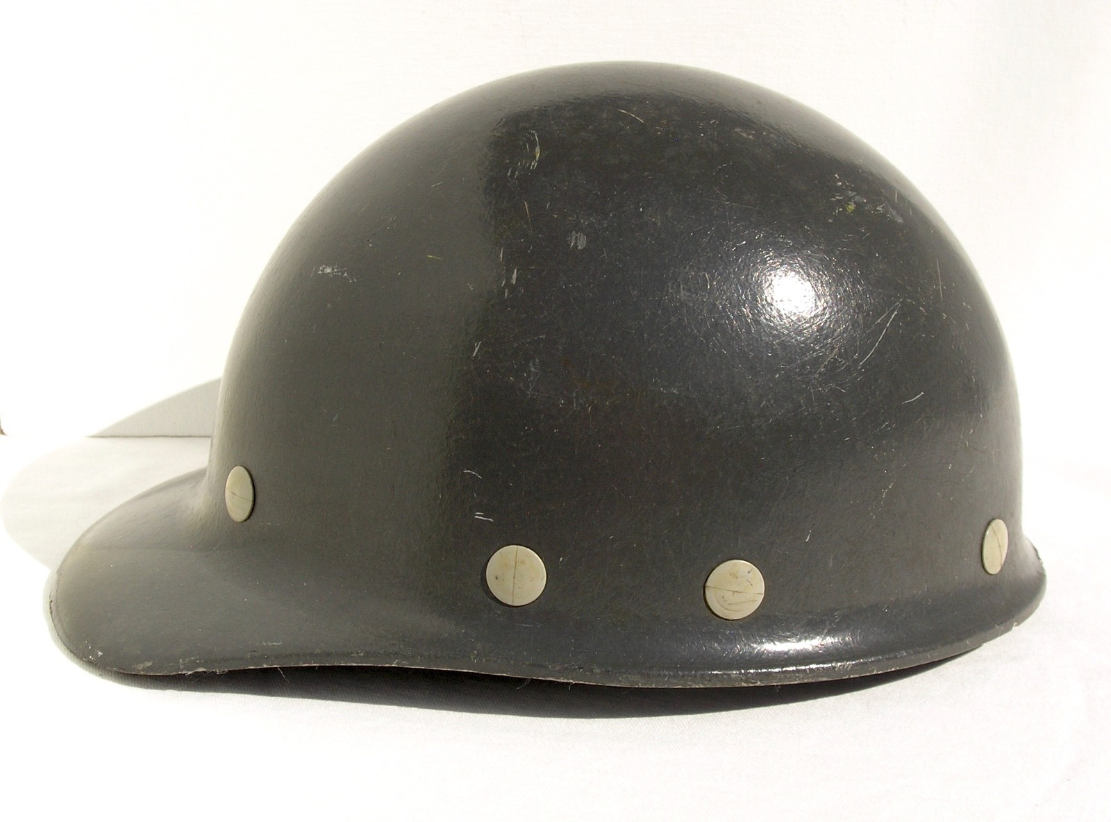 Vintage Fibre Metal Gray Fiberglass Duckbill Hard Hat w/Liner