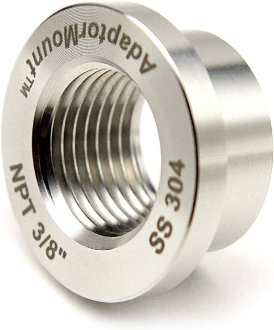 3/8″ NPT Stainless Steel 304 Female Threaded Stepped Weld Bung Mounting Fitting