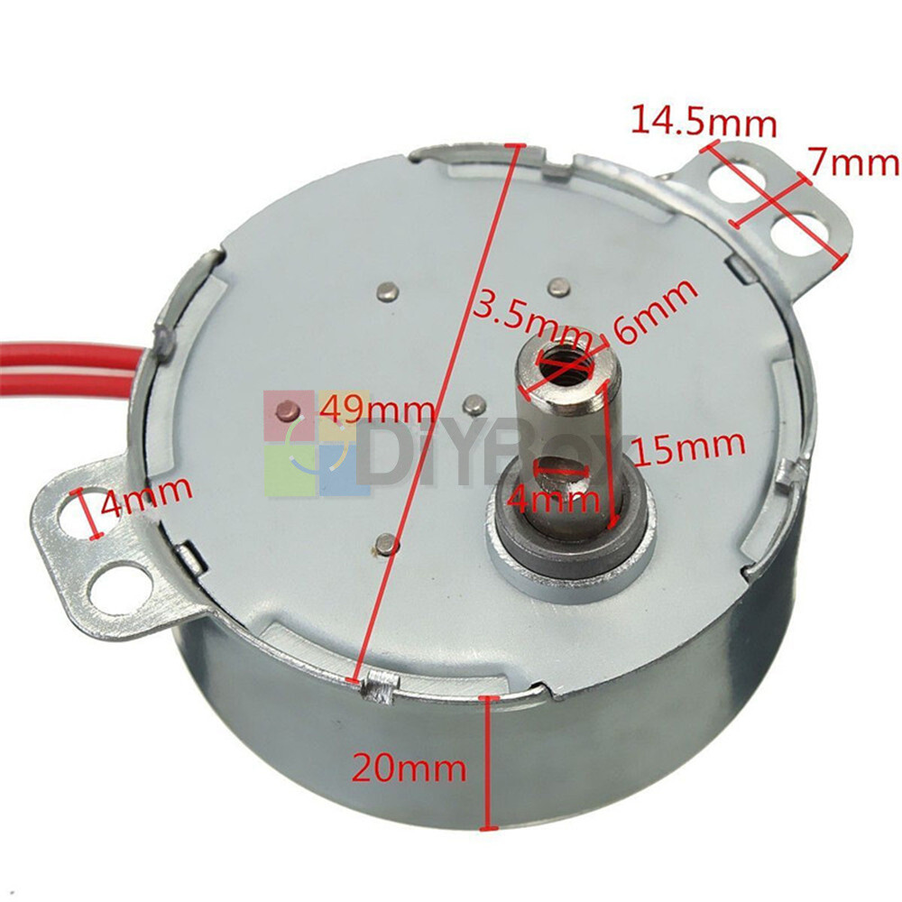 AC 12V/110V/220V 4W 50/60Hz Synchronous Motor 2.5/3/5/6RPM For Microwave TYC-50