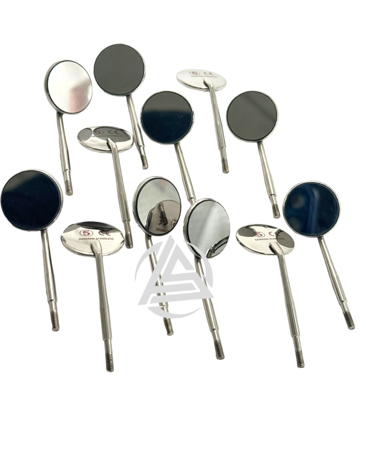 12 pcs Dental Mouth Mirror #5 Rhodium Coated Surface – Dental Examination Tools